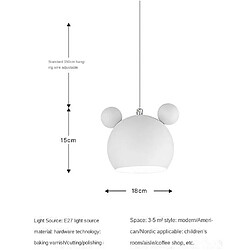 Avis Universal Lampe murale nordique aluminium mickey hills chambre d'enfant s'allume lampe murale intérieure moderne luminaire luminaire créatif E27 (blanc suspendu)