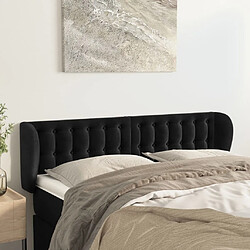 Maison Chic Tête de lit scandinave avec oreilles,meuble de chambre Noir 147x23x78/88 cm Velours -MN74609