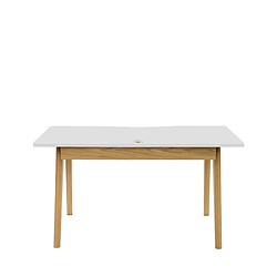 Mes Bureau scandinave 2 tiroirs 140x70x75 cm blanc et naturel - DANICA