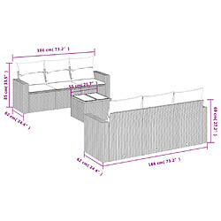 Acheter vidaXL Salon de jardin avec coussins 7 pcs gris résine tressée