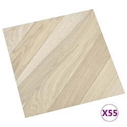 vidaXL Dalles de plancher autoadhésives 55 pcs PVC 5,11 m² beige rayé