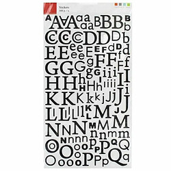 Artemio 2 alphabets autocollants paillettes noires