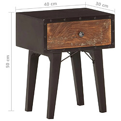 vidaXL Table de chevet 40 x 30 x 50 cm Bois de récupération massif pas cher