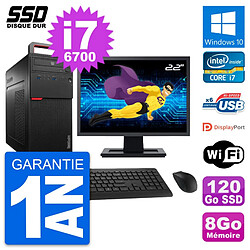 PC Tour Lenovo M700 Ecran 22" Intel i7-6700 RAM 8Go SSD 120Go Windows 10 Wifi - Occasion