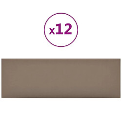 vidaXL Panneaux muraux 12 pcs Cappuccino 90x30 cm Similicuir 3,24 m²