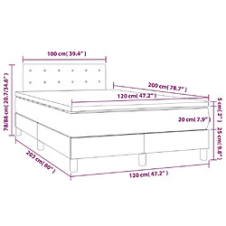 vidaXL Sommier à lattes de lit et matelas Bleu foncé 120x200cm Velours pas cher