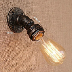 Universal Vintage applique industrielle vin rouille tuyau d'eau lampe e27 loft plaqué lumière éclairage intérieur maison chambre salle à manger décoration (blanc)