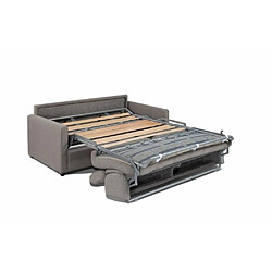 Inside 75 Canapé convertible EXPRESS AMAZONE 120cm comfort BULTEX® 12cm sommier lattes RENATONISI cuir vachette gris clair