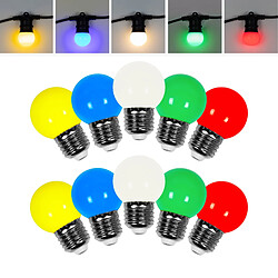 SkyLantern Lot de 10 Ampoules Guirlande Guinguette Led E27 Multicolores