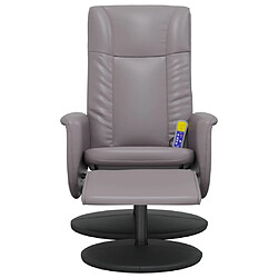 Avis Maison Chic Fauteuil inclinable,Fauteuil luxe de relaxation de massage avec repose-pied gris similicuir -MN44292