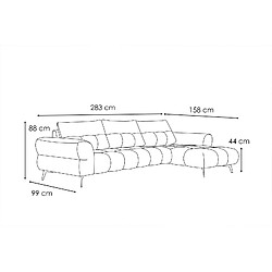Acheter Courtois Laville Canapé d'angle droit Salvini 4 places tissu gris clair