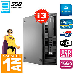 PC HP EliteDesk 800 G1 SFF Core I3-4130 RAM 16Go 120 Go SSD Graveur DVD Wifi W7 · Occasion 