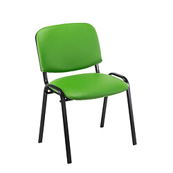 Decoshop26 Chaise visiteur assise rembourrée en synthétique vert BUR10073 