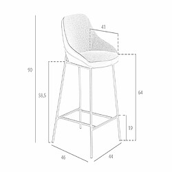 Acheter Angel Cerda Tabouret en tissu et cuir écologique avec pieds en acier