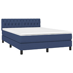 Avis Sommier à lattes LED,Cadre à lattes de lit avec matelas pour Adulte Bleu 140x200 cm Tissu -MN61540