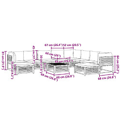 vidaXL Salon de jardin avec coussins 11 pcs bois massif d'acacia pas cher