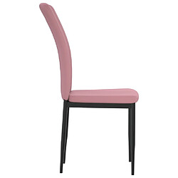 Maison Chic Lot de 4 Chaises à manger,Chaise pour cuisine Rose Velours -MN42281 pas cher