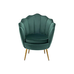 Vente-Unique Fauteuil coquillage en velours vert LALEA