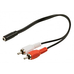 VALUELINE Adaptateur (x1) Jack stéreo F/2 RCA M 3.5mm doré