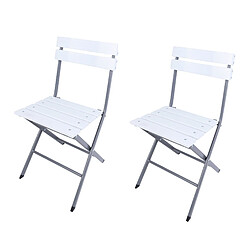 Mobili Rebecca Lot De 2 Chaises D'extérieur Pliantes En Acier Plastique Pour Jardin Balcon