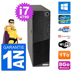 PC Lenovo ThinkCentre M83 SFF Intel i7-4790 RAM 8Go Disque 1To Windows 10 Wifi - Occasion