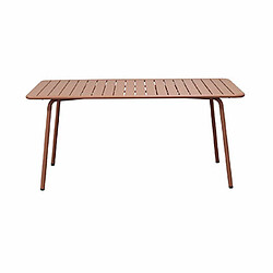 Mes Table de jardin 160x90x73cm en métal terracotta - BACA 