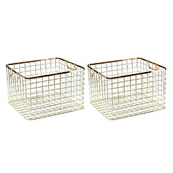 Panier à linge Panier De Rangement De Vêtements Sales Nordiques 2pcs Panier De Blanchisserie En Fil Métallique Doré