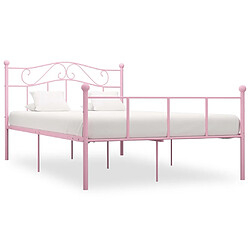 vidaXL Cadre de lit sans matelas rose métal 160x200 cm 