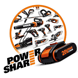 Worx Power Share Set de 20 V/4000 mAh Li-Ion Batterie Plus Chargeur, 1 pièce, wa3604