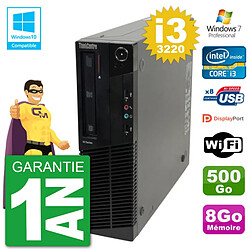 PC Lenovo ThinkCentre M82 SFF i3-3220 RAM 8Go Disque 500Go Graveur DVD Wifi W7 · Occasion 