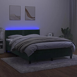 Avis Sommier à lattes LED,Cadre à lattes de lit avec matelas pour Adulte Vert foncé 140x190 cm -MN70475