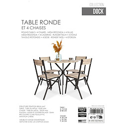 Acheter Urban Living Table à manger avec chaise indus Dock - Noir