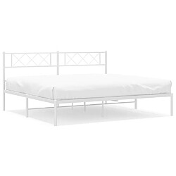 Maison Chic Lit adulte - Cadre de lit métal avec tête de lit,Structure du lit Contemporain pour chambre blanc 183x213 cm -MN40231