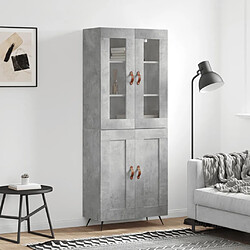 vidaXL Buffet haut Gris béton 69,5x34x180 cm Bois d'ingénierie