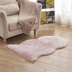 LUUCOZK Tapis moelleux en fausse fourrure, tapis à poils longs pour chambre à coucher, salon, rose-Irrégulier 60x110CM 