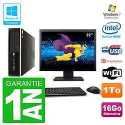 PC HP Compaq 8100 SFF Ecran 22" G6950 RAM 16Go Disque 1To Graveur DVD Wifi W7 - Occasion