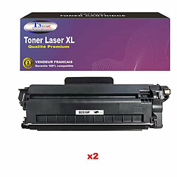 T3AZUR- 2x Toners compatibles avec brother MFC-L2802DW,MFC-L2820DN, MFC-L2827DW, TN-2510 Noir (1 200 pages) 