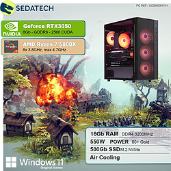 Sedatech PC Gamer • AMD Ryzen 7 5800X • RTX3050 • 16Go RAM • 500Go SSD M.2 • Windows 11