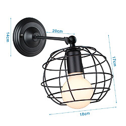 Acheter Stoex Applique mural vintage industrielle design forme cage lampe de plafond métal luminaire pour Salon Chambre Salle à manger (sans