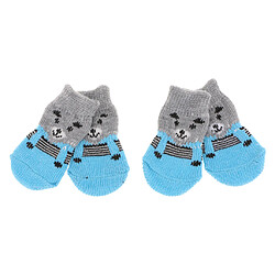 4 pcs chien chaussettes chien étage poignée chaussettes chaussures bottes antidérapant protecteur chaussettes s gris