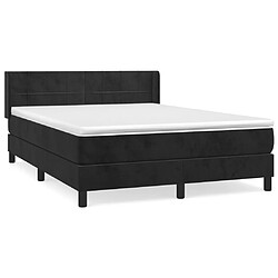 vidaXL Sommier à lattes de lit avec matelas Noir 140x200 cm Velours