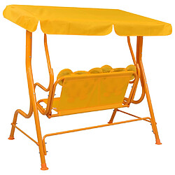 Avis vidaXL Balancelle pour enfants Jaune 115x75x110 cm Tissu