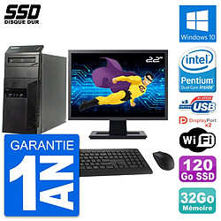 PC Tour Lenovo M83 Ecran 22" Intel G3220 RAM 32Go SSD 120Go Windows 10 Wifi · Occasion 