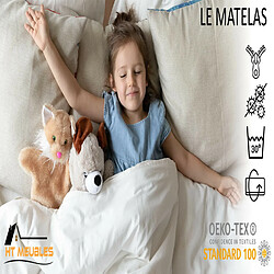 HT MEUBLES Lit enfant fille ALMENA avec matelas et cadre inclus pas cher