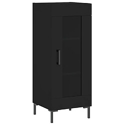 Maison Chic Buffet,Meuble de Rangement,commode pour salon,Cuisine Noir 34,5x34x180 cm Bois d'ingénierie -MN34525 pas cher