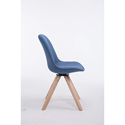 Avis Decoshop26 Chaise de salle à manger x1 chaise visiteur assise pivotant à 360° en tissu bleu piètement en bois carré clair 10_0003472