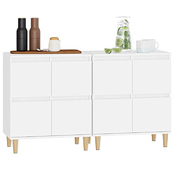 Acheter Maison Chic Ensemble de 2 Buffets,commode,console pour rangement blanc 60x35x70 cm bois d'ingénierie -MN14362