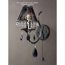 Luminaire Center Applique murale Luna 1 Ampoule chrome noir/cristal