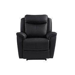 Avis Vente-Unique Fauteuil relax électrique en cuir de vachette noir NOMAJO