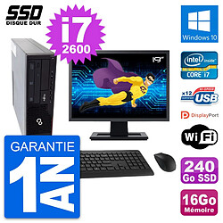 PC Fujitsu E910 DT Ecran 19" Intel i7-2600 RAM 16Go SSD 240Go Windows 10 Wifi - Occasion